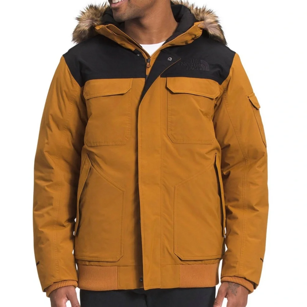 Brand New The North Face Men’s Gotham XL Hooded Down Jacket Timber Tan Black
